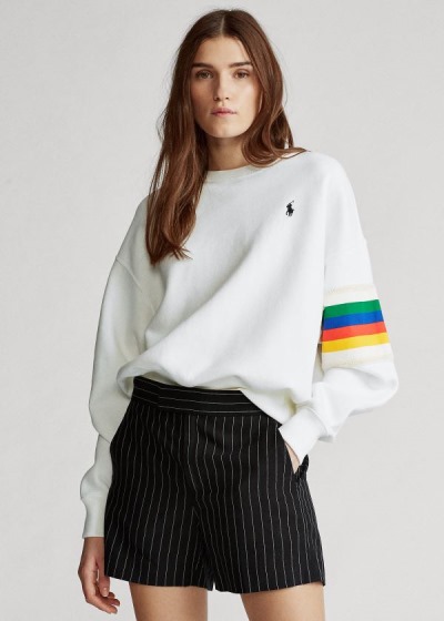 Sweatshirt Polo Ralph Lauren Rainbow-Trim Fleece Mulher 35169-HUSV